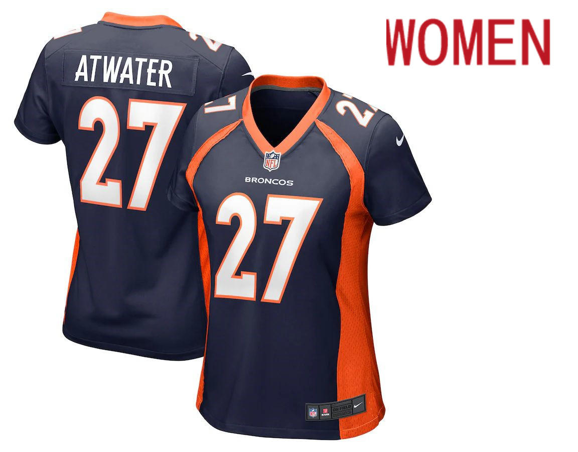 Women Denver Broncos 27 Steve Atwater Nike Navy Retired Player NFL Jersey